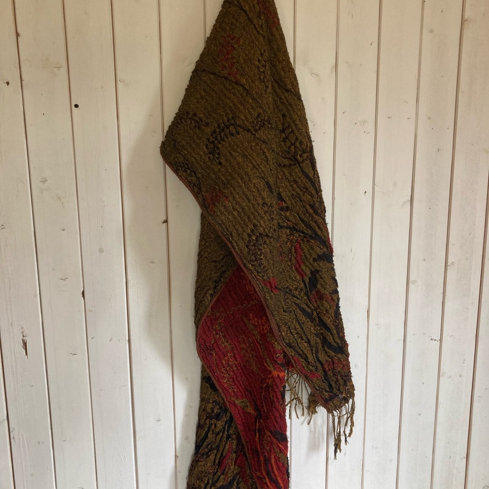 Elegant Red and Brown Woven Tapestry